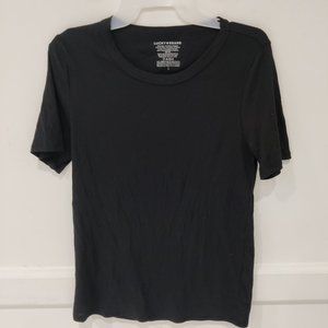 NWOT Lucky Brand Womens Ribbed Short Sleeve Lightweight T Shirt Size L $45 2D254